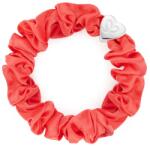 By Eloise London Silver Heart Silk Scrunchie culoare Neon Peach