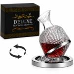 MindBlower Decantor de vin rotativ Deluxe 1.5 L, cu suport metalic si cutie cadou inclusa (3518)