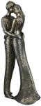  Gyönyörű kovácsolt hatású romantikus ölelkező páros szobor bronz színben - 30 cm (37071 / A)