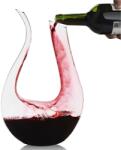 MindBlower Decantor vin, Deluxe, design U, 1500 ml, bile de curatare incluse, sticla premium suflata manual, transparent (3834)