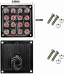 AUTOLIFE 16 LED-es négyzet alakú stroboszkóp - E-jeles - 12-24V (W13891-6)