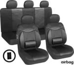 Autolife 11 részes üléshuzat szett Deréktámasz + Légzsák kompatibilis - fekete AG28505BK PLUS (02201) - aruhaz