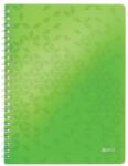 Leitz Wow A4 80lapos kockás zöld spirálfüzet (46380054)