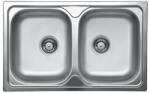 Evido Typon 8 Compact rozsdamentes acél mosogató, kétmedencés, natúr, 1/2'' lefolyó garnitúra (TYPON 8 COMPACT)