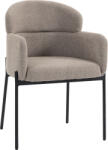 HOMCOM Scaun accent modern, fotoliu din chenille cu spumă de înaltă densitate, spătar ergonomic, picioare metalice, maro deschis | Aosom Romania (83B-845V00LR)