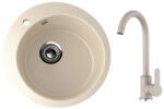 Ulgran U-405-328 Gránit Mosogatótálca és Gamma DECO Mosogató Csaptelep Szett - Bézs (U-405-328-BD-BPG) - muszakishop