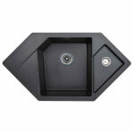 Metalac Diamond Metalac 190590 Sarok Mosogatótálca - Design, Szemcsés Fekete (190590) - muszakishop