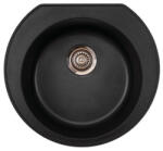 Metalac Omega Metalac 177009 Gránit Mosogatótálca - Extra mély, Egymedencés, Kerek, Szemcsés Fekete (177009) - muszakishop