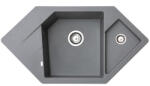 Metalac Diamond Metalac 372996 Gránit Sarok Mosogatótálca - Design, Grafit (372996) - muszakishop