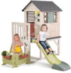 Smoby Căsuță pe piloni cu tobogan de 1, 5 m și grădină House On Stilts Life Smoby cu sonerie de la 24 luni (SM810212-AA) Casuta pentru copii