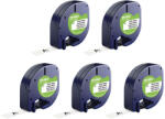 DYMO Set 5 etichete din hartie alba DYMO LetraTag 12 mm pentru borcane, recipiente si organizare acasa S0721510 (91200S5)