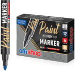 OFFISHOP Marker permanent cu vopsea albastra, varf 2/3mm, 12 buc/cutie -OFFISHOP - Set 12 (OF522)