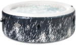  Jacuzzi, INTEX PureSpa Glow Deluxe S2, 196 x 196 x 71 cm, fekete, 4 személyes, 140 buborékfúvókás, LED világítás, sósvizes rendszer, mobilalkalmazás vezérlés, 2 fejtámla (28494)