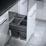 Hailo Cos de gunoi incorporabil Hailo Cargo 502.58. 346, 4x13 l, corp 600 mm, cos plastic, gri inchis (502.58.346) Cos de gunoi