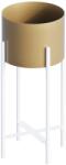 Aberto Design Decorative Pot White Gold GED-026-C (247HFM1199)