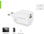 Conceptronic Адаптер за зарядно устройство за телефон Conceptronic - ALTHEA15W (USB-C+USB-A, 20W, бял) (ALTHEA15W)
