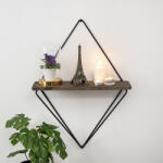  Hanah Home Wall Shelf Black Dark Walnut Paeonia Turcica (491CRT1127)