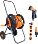 Pepita Set cărucior furtun Pepita cu pistol de pulverizare reglabil 30m - Negru, Portocaliu (KF-HC3720Y)