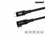 MicroConnect USB-C to USB-C Premium cable 0.15m, 100W, 20Gbps, USB 3.2 Gen 2x2, Angled