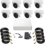 HiWatch Sistem supraveghere de interior, Hikvision HiWatch, 8 camere, 5MP, Infrarosu 20m, DVR, Accesorii montaj (57887-)