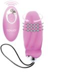 ToyJoy Ou Vibrator You Crack Me Up, Remote Control, 8 Moduri Vibratii si Rotatii, Silicon, USB, Mov, 8.9 cm
