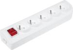 Elgotech 5x 230V-os fehér konnektor GN-50W kapcsolóval (URZ3278)