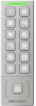 Hikvision Cititor de proximitate cu tastatura Hikvision DS-K1T809EX, card sau PIN, maxim 1000 carduri si 1000 useri, cititor pentru carduri EM incorporat, Wiegand out, supports Wiegand 26/34, alimentare: 12 VDC