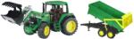BRUDER Tractor John Deere cu încărcător frontal și vehicul de remorcare (01134) (01134)