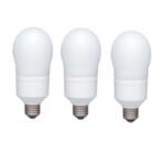 Panasonic SET 3 becuri fluorescent Panasonic, soclu E27, putere 18W, forma oval, lumina alb rece, alimentare 220 - 240 V, EFA18E65HD-3 (timbru verde 1.35 lei) (EFA18E65HD-3)