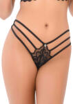  Lace string with straps. Fekete, MéretS/M - diamondsexshop