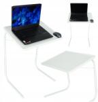  Laptopasztal, multifunkcionális, összecsukható, állítható magasságú, 69 cm, fehér (KX3409)