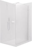 Cerano - Orbis Round walk-in zuhanykabin - Jobb - 8 mm - kerek tartó - matt fehér, tejüveg - 140x200 cm (CER-999934)