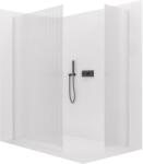 Cerano - Walk-in Crystal TL/P zuhanyfal - 8 mm - merevítő nélküli rendszer - matt fekete, rovátkolt üveg - 90x80x200 cm (CER-8050BD5158)