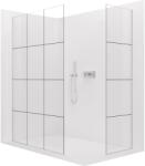 Cerano - Walk-in Crystal TL/P zuhanyfal - 8 mm - merevítő nélküli rendszer - króm, ipari üveg - 140x130x200 cm (CER-8050BD4840)