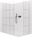 Cerano - Walk-in Crystal TL/P zuhanyfal - 8 mm - merevítő nélküli rendszer - matt fekete, ipari üveg - 160x120x200 cm (CER-8050BD5176)