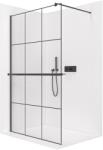 Cerano - Walk-in Onyx kerek bal/jobb zuhanykabin - 8 mm + törölközőtartó polc/tartó - kerek tartó - matt fekete, ipari üveg - 110x200 cm (CER-8050BD166)