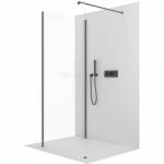 Cerano - Zuhanykabin Onyx Corner Cube bal/jobb - 8 mm - négyzet alakú tartó - matt fekete, átlátszó üveg - 140x90x200 cm (CER-8050BD9928)