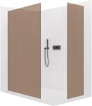 Cerano - Walk-in Crystal TL/P zuhanyfal - 8 mm - merevítő nélküli rendszer - matt fekete, bronz üveg - 150x90x200 cm (CER-690589)