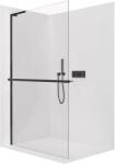 Cerano - Zuhanykabin Onyx L-bal oldali merevítő - 10 mm + polc/törölközőtartó - matt fekete, átlátszó üveg - 110x200 cm (CER-8050BD73712)