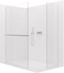 Cerano - Walk-in Crystal TL/P zuhanyfal - 8 mm - merevítő nélküli rendszer + törölközőtartó polc/tartó - króm, átlátszó üveg - 80x80x200 cm (CER-8050BD6398)