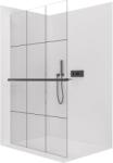 Cerano - Walk-in Crystal bal/jobb zuhanykabin - 8 mm + törölközőtartó polc/polc - merevítő nélküli rendszer - matt fekete, ipari üveg - 160x200 cm (CER-8050BD6832)