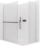 Cerano - Walk-in Crystal TL/P zuhanyfal - 8 mm - merevítő nélküli rendszer + törölközőtartó polc/tartó - matt fekete, matt üveg - 130x90x200 cm (CER-8050BD6097)