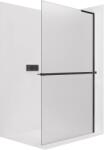 Cerano - Zuhanykabin Onyx B-jobb oldali merevítő - 8 mm + polc/törölközőtartó - matt fekete, matt üveg - 130x200 cm (CER-8050BD1011)
