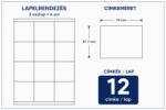 MOS Öntapadós etikett címke 70X67, 7 mm A4 íven univerzális 12 db/ív, 1200 db/csomag (raktáron)