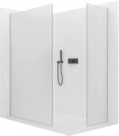 Cerano - Walk-in Crystal TL/P zuhanyfal - 8 mm - merevítő nélküli rendszer - matt fekete, opálüveg - 160x50x200 cm (CER-8050BD5027)