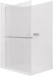 Cerano - Walk-in Crystal zuhanyfal B/J - 8 mm + polc/törölközőtartó - kitámasztó nélküli rendszer - króm, bordázott üveg - 140x200 cm (CER-8050BD6892)
