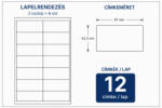 MOS Öntapadós etikett címke 97X42, 3 mm A4 íven univerzális 12 db/ív, 1200 db/csomag