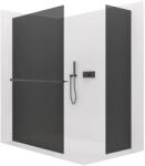 Cerano - Walk-in Crystal TL/P zuhanyfal - 8 mm - merevítő nélküli rendszer + törölközőtartó polc/törölközőtartó - matt fekete, grafitüveg - 100x60x200… (CER-8050BD5965)