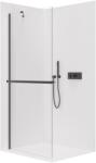 Cerano - Walk-in zuhanyfal Onyx Y L/P - 10 mm + polc/tartó - matt fekete, átlátszó üveg - 90x200 cm (CER-8050BD8571)
