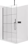 Cerano - Zuhanykabin Onyx Top Cube bal/jobb - 8 mm - négyzet alakú tartó - matt fekete, ipari üveg - 120x200 cm (CER-8050BD7001)